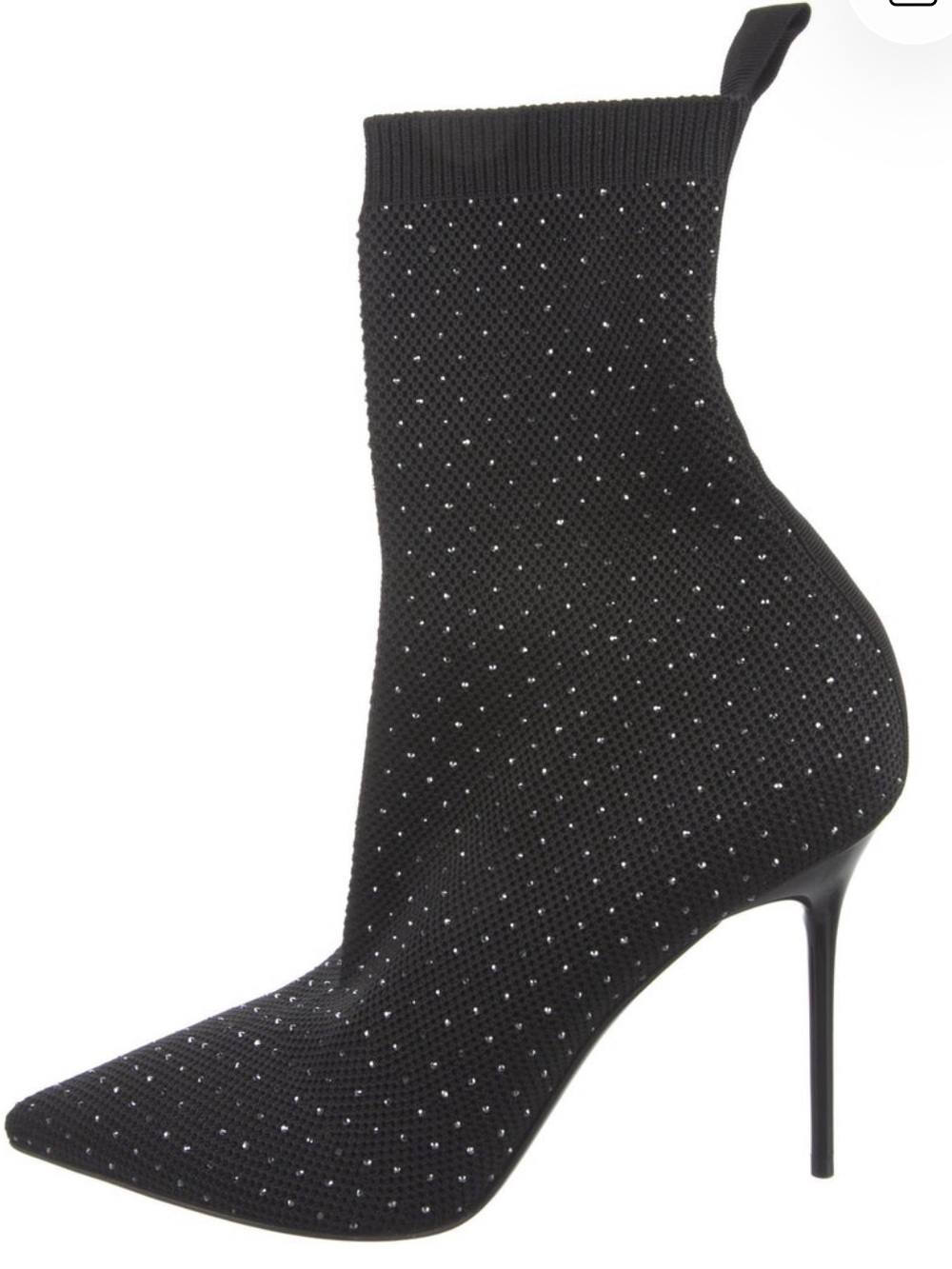Balmain Black Crystal-Studded Sock Boot